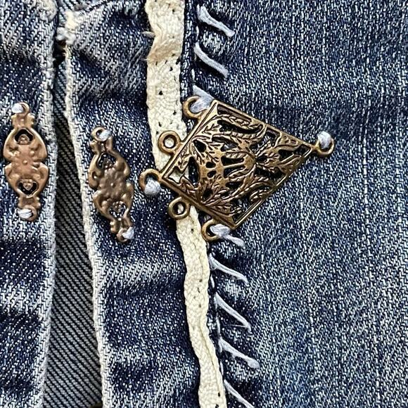 Reba Denim Jean Jacket Sz L - Picture 3 of 12